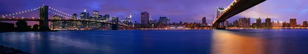 Panorama New York City Night — Stock Photo, Image