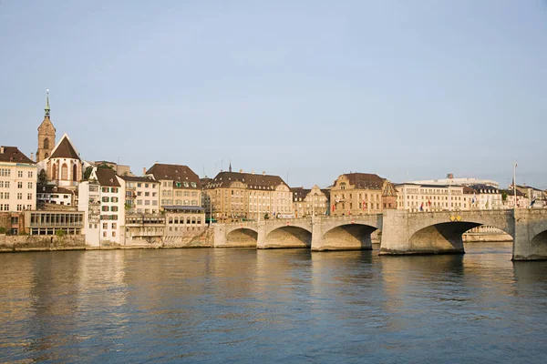 Bro Och Flod Basel Switzerland — Stockfoto