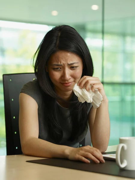 Portrait Business Woman Crying — Stock Photo, Image