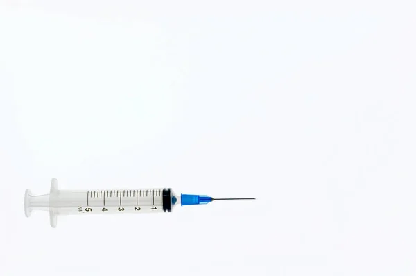 Injekční Stříkačka Izolované Bílém Pozadí — Stock fotografie
