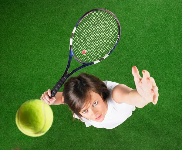 Tenis Servis Atışı Yukarıdan — Stok fotoğraf