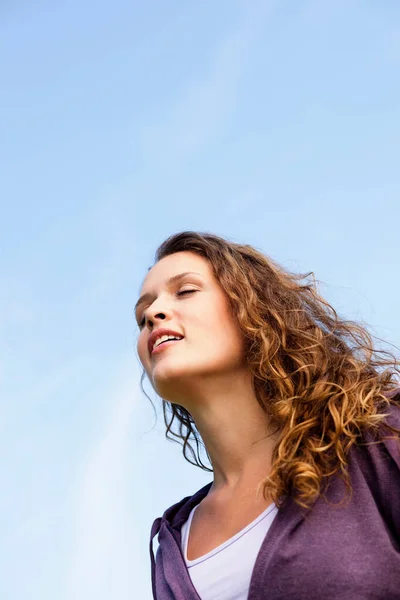 Young Woman Blue Sky Royalty Free Stock Photos