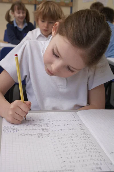 Schattig Schoolmeisje Klas Onderwijs Concept — Stockfoto