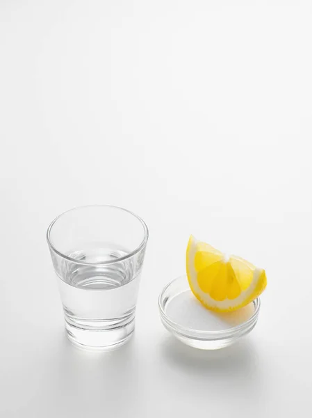 Tequila lemon and salt — Stock Photo, Image