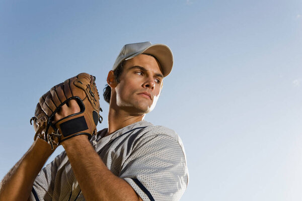 Baseball pitcher on the field 