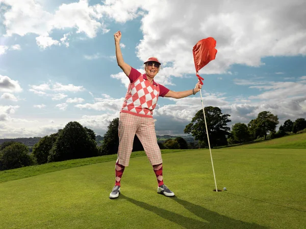 Maduro Senhora Jogar Golfe — Fotografia de Stock
