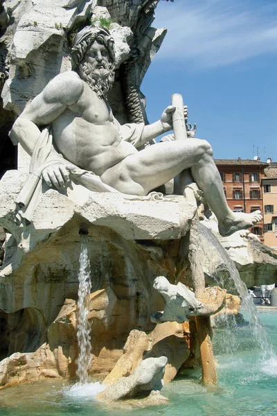 Fontana Dei Quattro Fiumi Roma Italia — Foto Stock