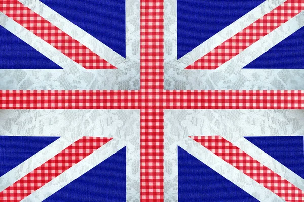 British flag with gingham pattern — Stock Photo, Image