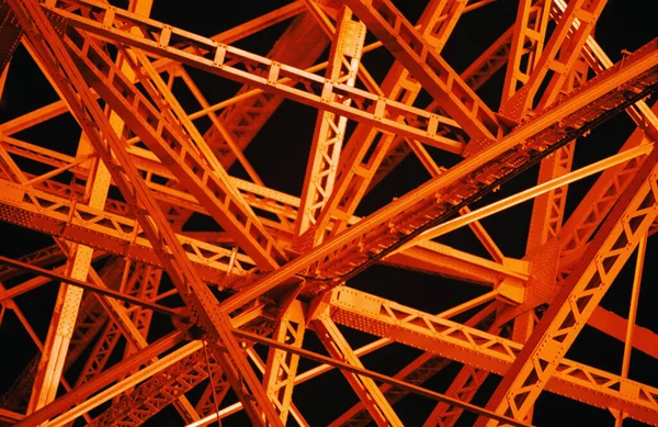 Orange Girders Black Background — 스톡 사진