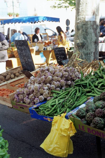 Bancarella Mercato Maussane Cultura Francese — Foto Stock