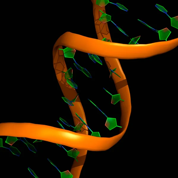 Dna Molecule Black Background — 스톡 사진