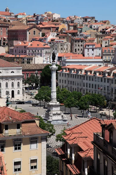 Piazza Rossio Vista Lisbona — Foto Stock