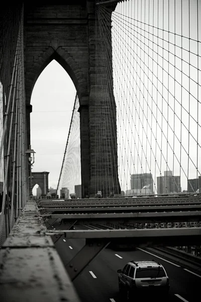 Γέφυρα Του Μπρούκλιν Μαύρο Και Άσπρο — Φωτογραφία Αρχείου