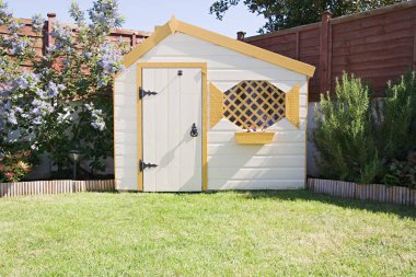 Shed in a garden clipart