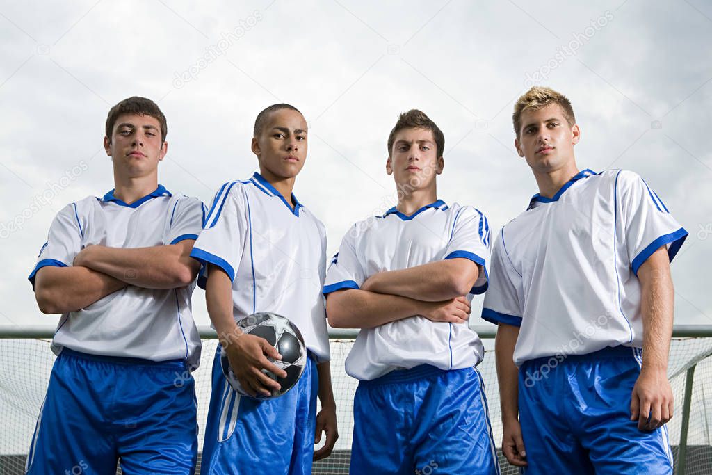 Football team close up