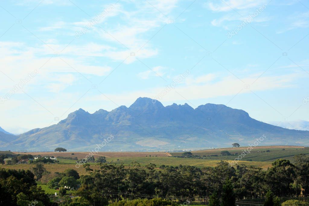 Hottentot mountains near stellenbosch, south africa