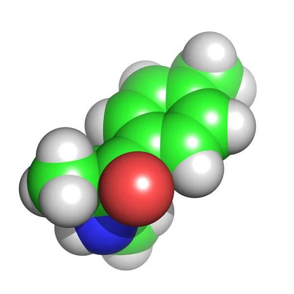 Mefedron Molekyl Isolerad Vit Bakgrund — Stockfoto