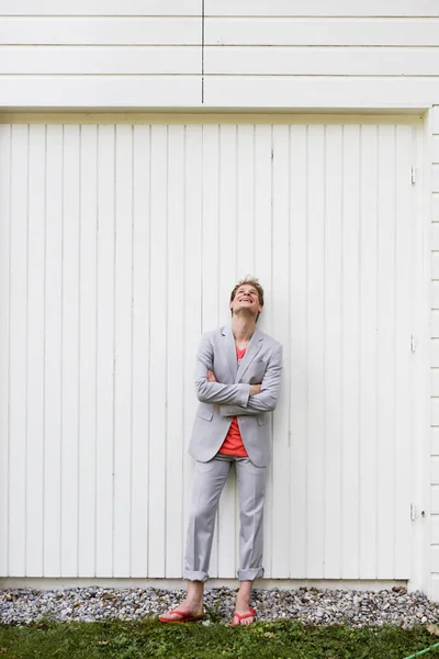 Young Man Laughing Wall — Stock Photo, Image