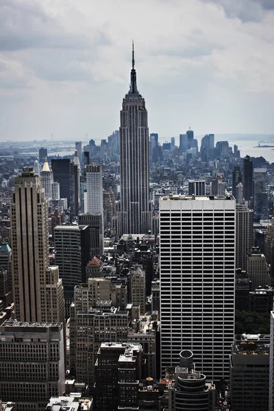 Flygfoto Över New York Skyskrapor — Stockfoto