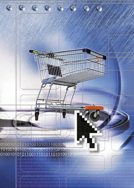 Shopping Online Färgglada Tecken — Stockfoto