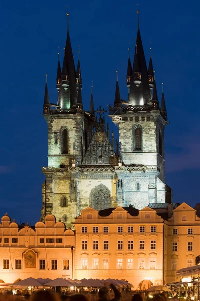 Tyn Cathedral Prague Night — Stock Photo, Image