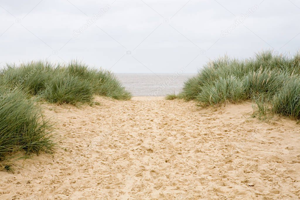 Sand dune and blue sky 