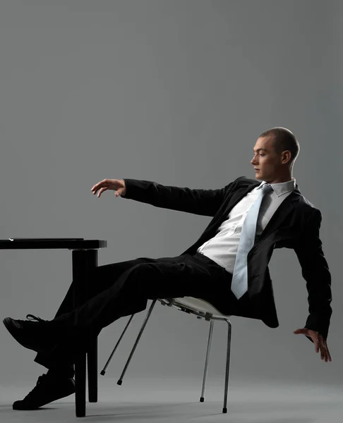 Business Man Falling Chair — Stock Photo, Image