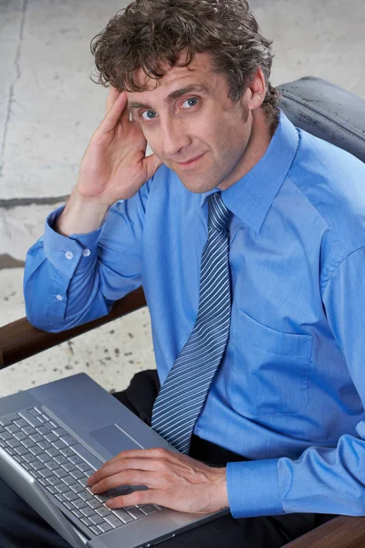 Businessman Laptop Close — Stock Photo, Image