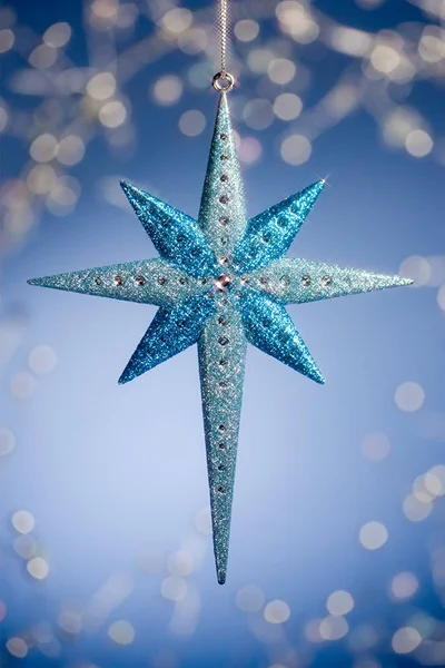 Estrella Decoración Navidad Sobre Fondo Bokeh — Foto de Stock