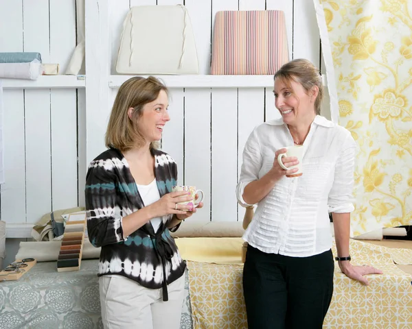 2 vrouwen discussiëren over project — Stockfoto