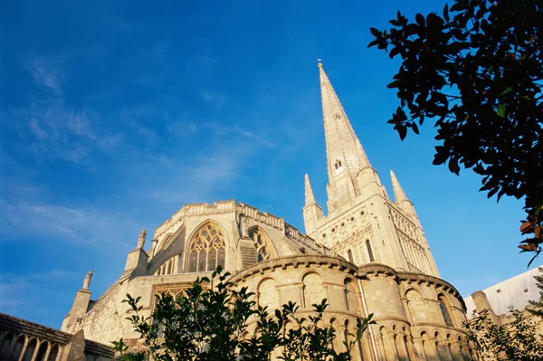 诺里奇大教堂和蓝天 — 图库照片