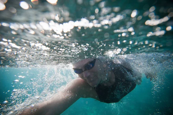 Zwemmer Training Oceaan — Stockfoto