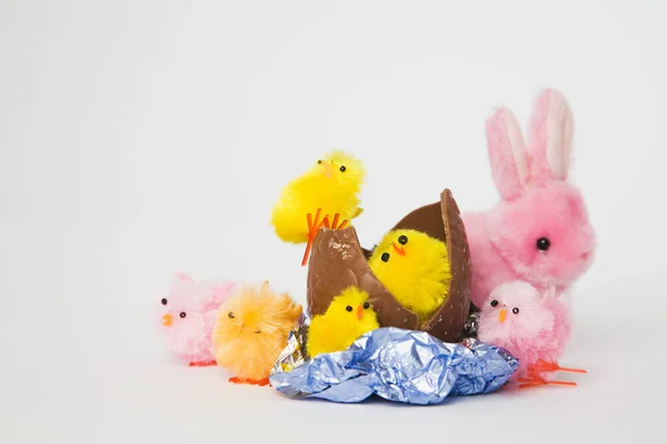 Easter Egg Toy Chicks Easter Buuny — Stock Photo, Image