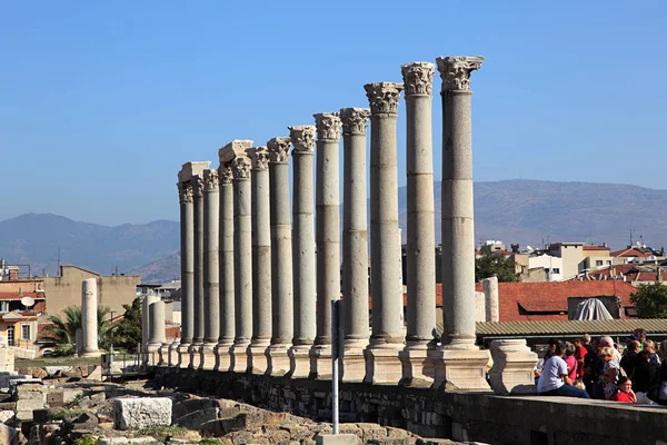 Colunas Romanas Agora Peru Izmir — Fotografia de Stock