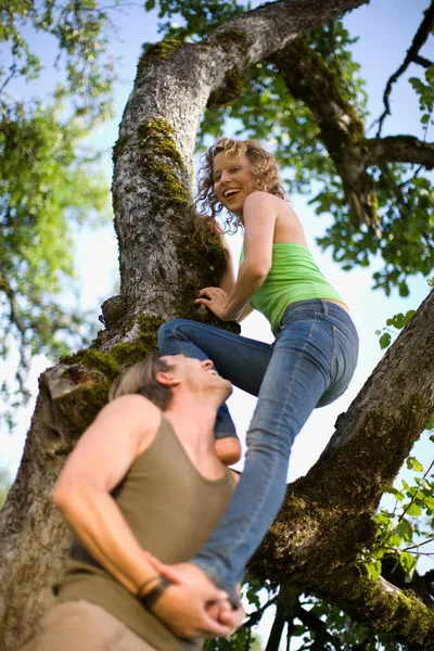 Hombre Mujer Cerca Del Árbol —  Fotos de Stock