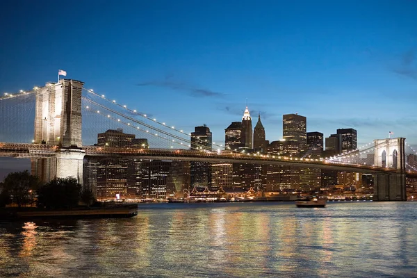 Puente Brooklyn Por Noche — Foto de Stock