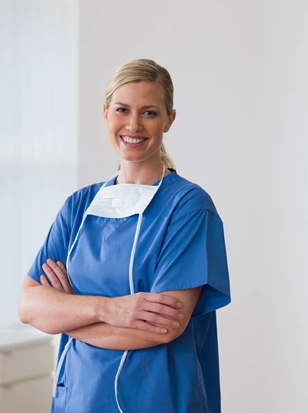 Portrait Smiling Female Surgeon — Stock Photo, Image