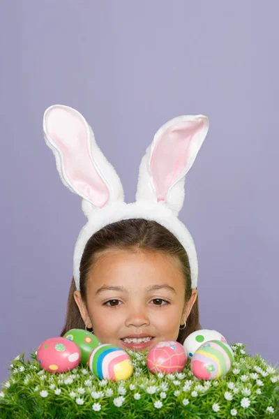Girl wearing rabbit ears