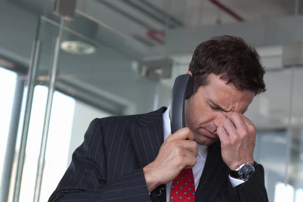 Homme Affaires Stressé Téléphone — Photo