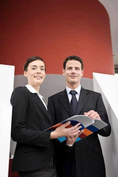 Zakenmensen Die Brochure Bekijken — Stockfoto