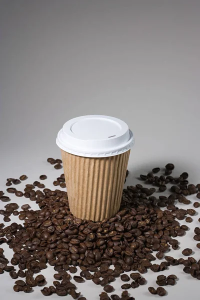 Paper Cup Coffee Beans — 스톡 사진