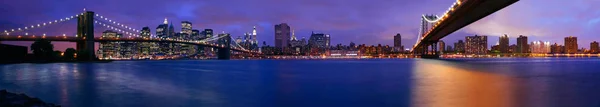 Panorama de Nova York à noite — Fotografia de Stock