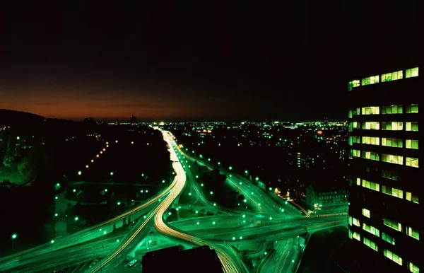 Paesaggio Urbano Montreal Notte — Foto Stock