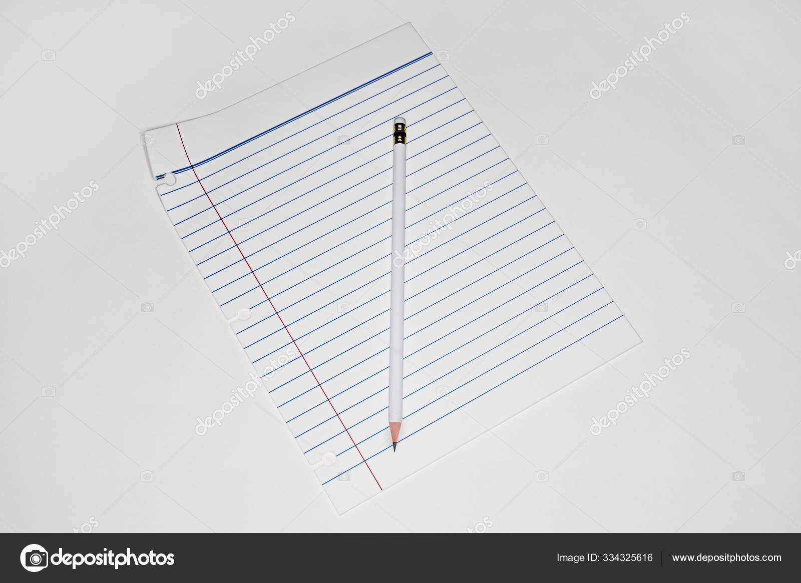 Pencil Piece Lined Paper Stock Photo by ©ImageSource 334325616