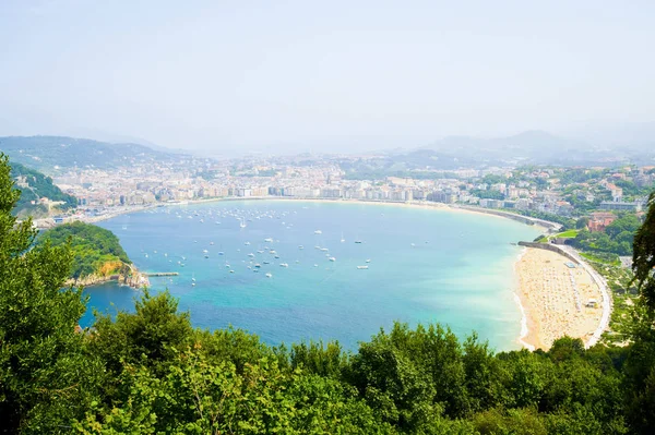 Bay Concha Monte Igueldo San Sebastian Spagna — Foto Stock