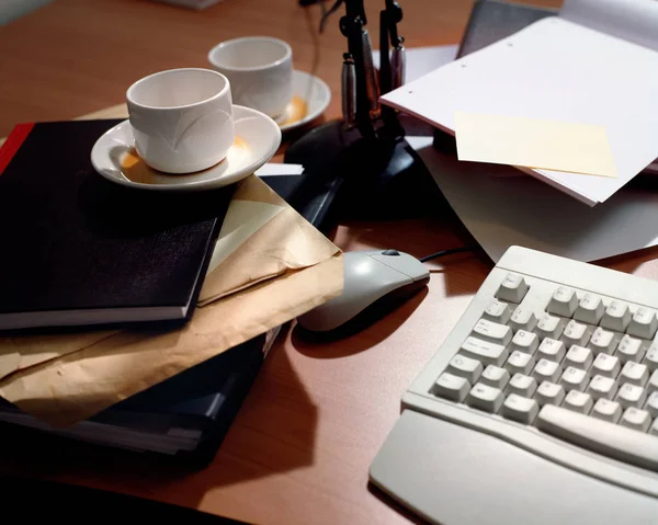 Messy Desk Close — Stock Photo, Image