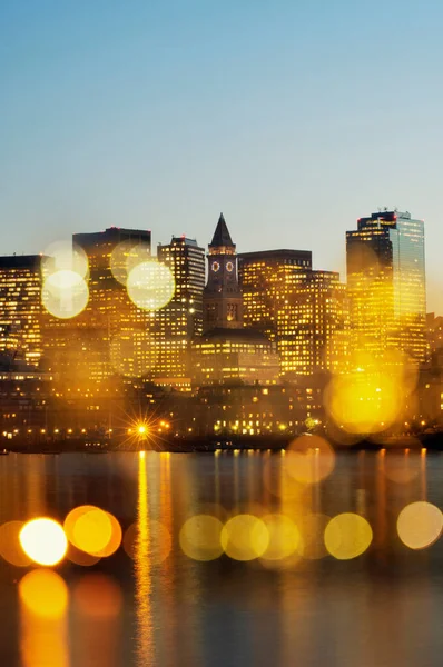 Luces y horizonte, Boston, Massachusetts, EE.UU. —  Fotos de Stock