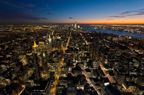 View from Empire State Building looking Downtown, Manhattan, New York City, USA