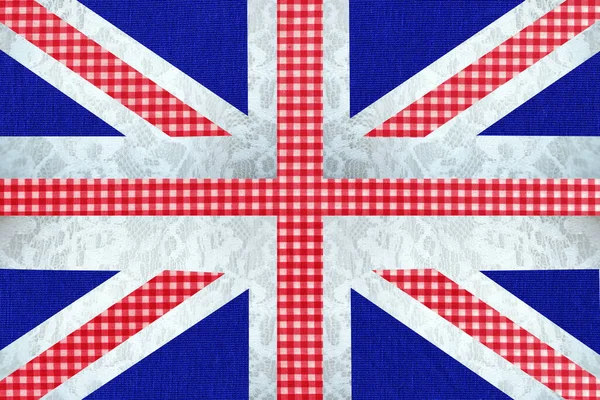 Bandeira Britânica Com Padrão Gingham — Fotografia de Stock