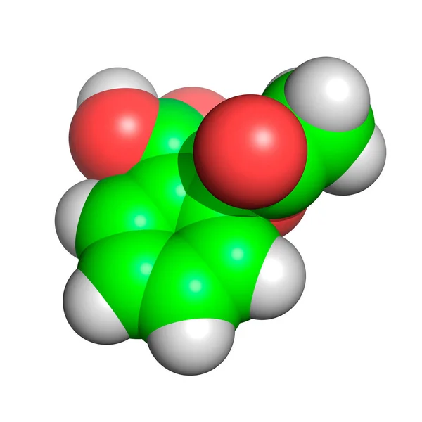 白底上的阿司匹林分子 — 图库照片